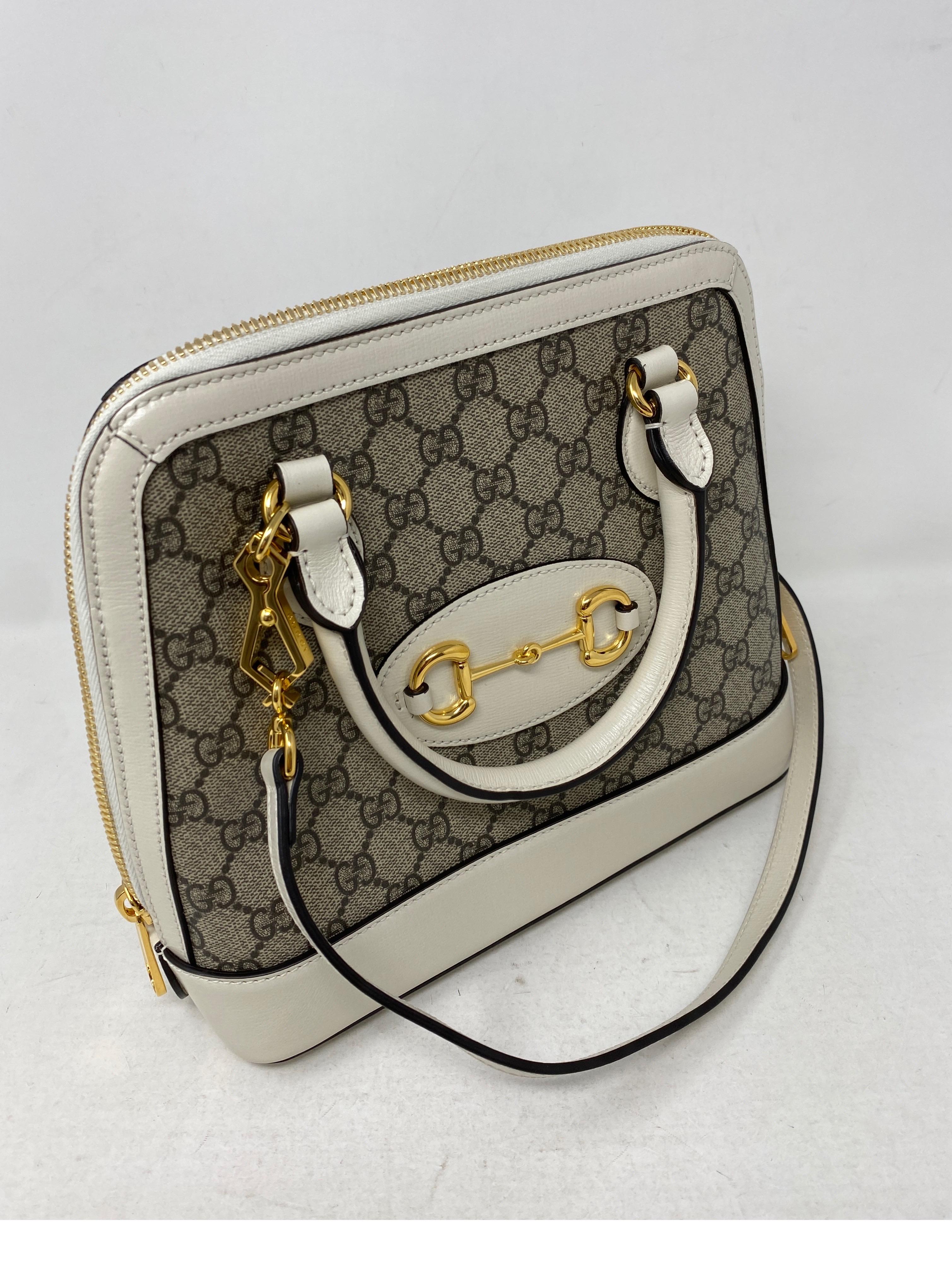 Gray Gucci Cream Monogram Bag