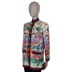 GUCCI cream & multi silk 2018 FLORAL POLKA DOT PAJAMA Shirt 40 S