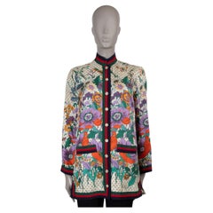 GUCCI cream & multi silk 2018 FLORAL POLKA DOT PAJAMA Shirt 40 S
