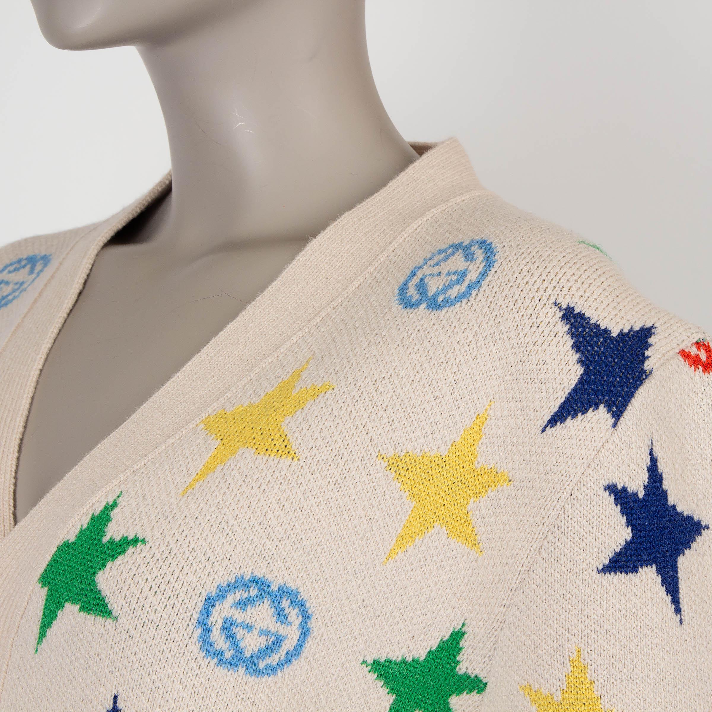 De las mujeres GUCCI crema y lana multi 2021 STAR JACQUARD CARDIGAN Chaqueta de punto XS mens M women en venta