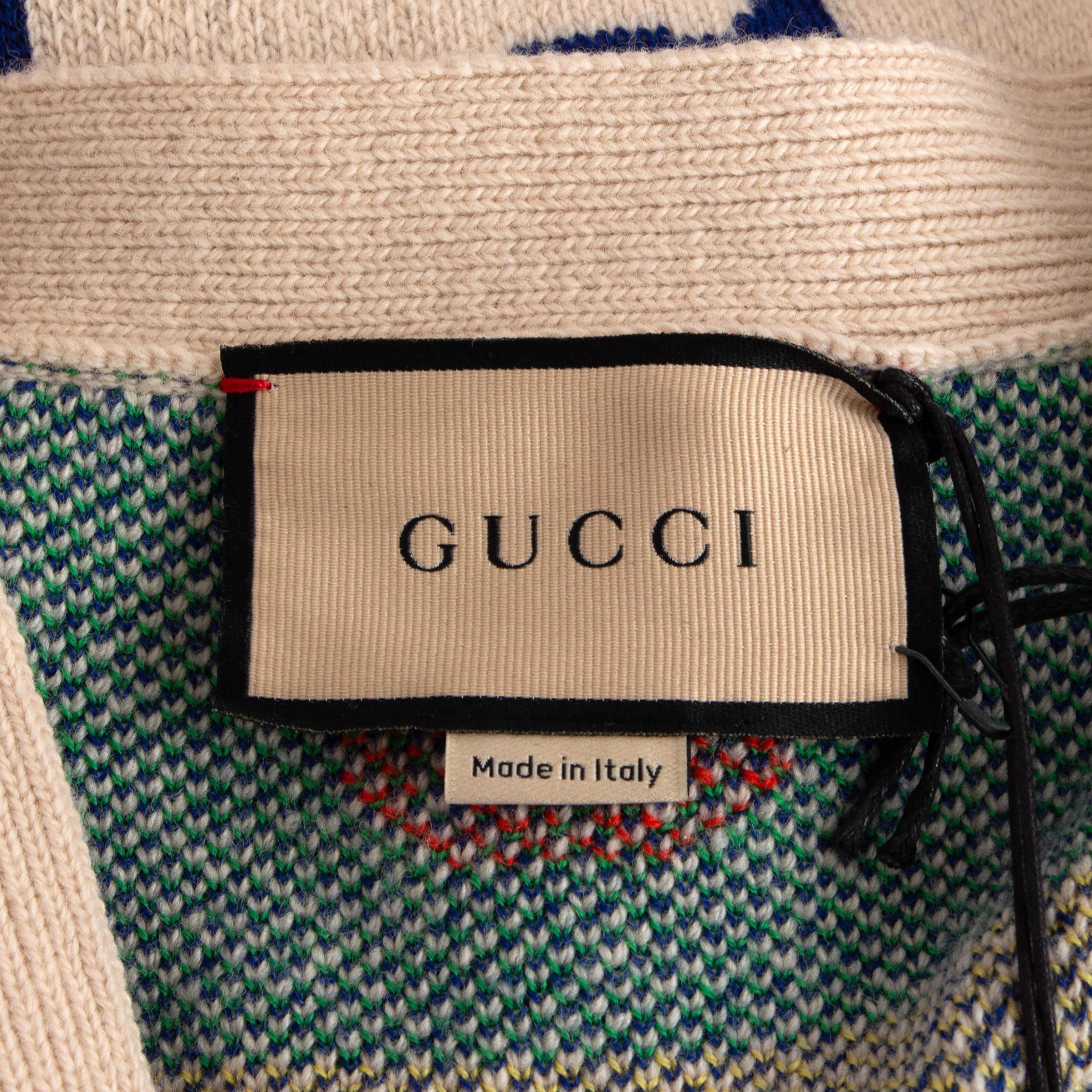 GUCCI crema y lana multi 2021 STAR JACQUARD CARDIGAN Chaqueta de punto XS mens M women en venta 2