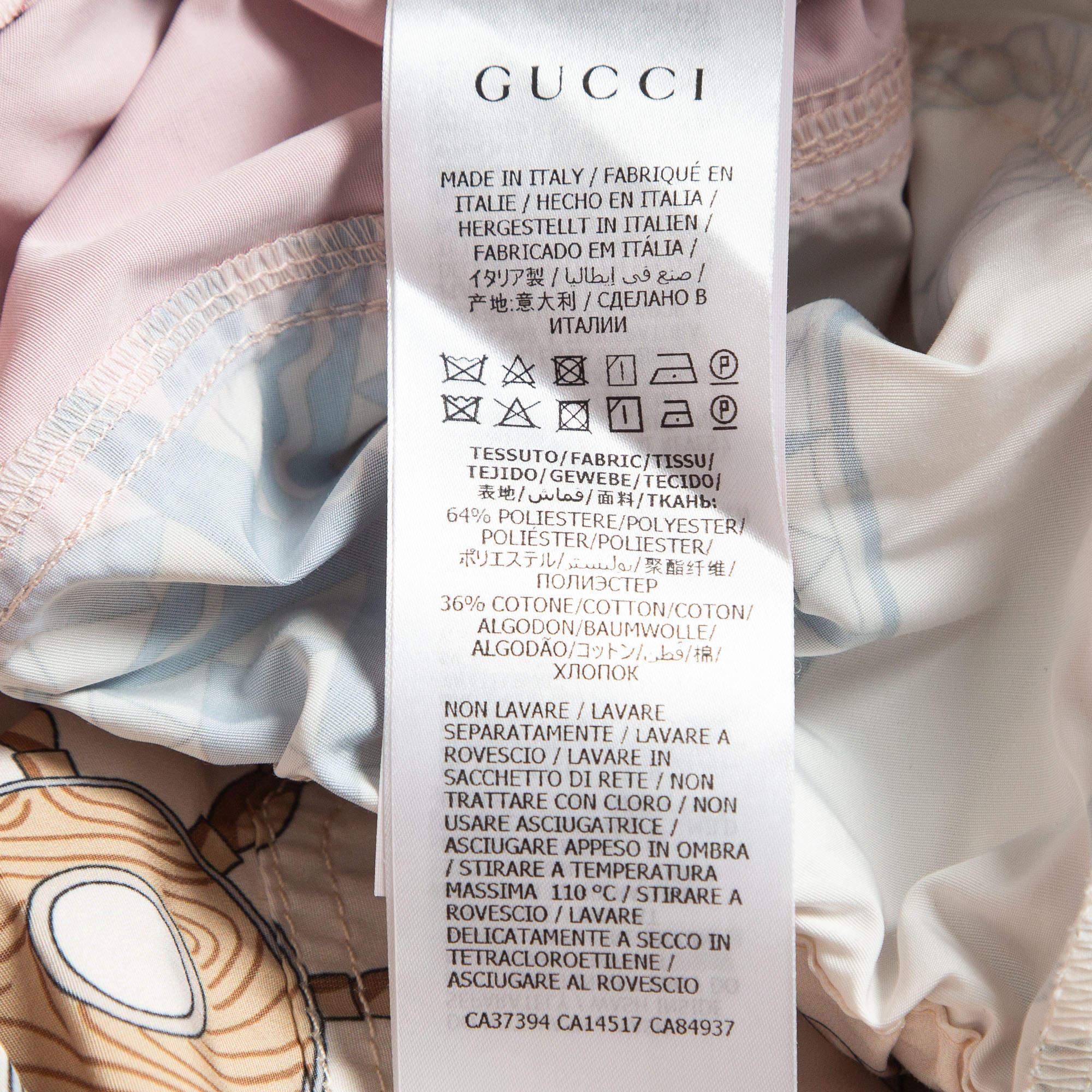 Gucci Cremefarbene Synthetische Joggers mit nautischem Druck XS Damen im Angebot