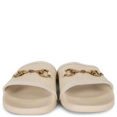 GUCCI cream perforated leather PURSUIT SLIDE Sandals Shoes 37