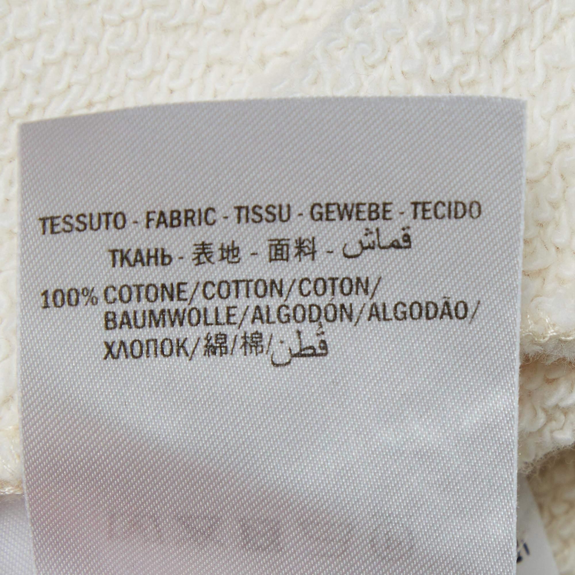 Gucci Cream Printed & Distressed Cotton Knit Sweatshirt S 1