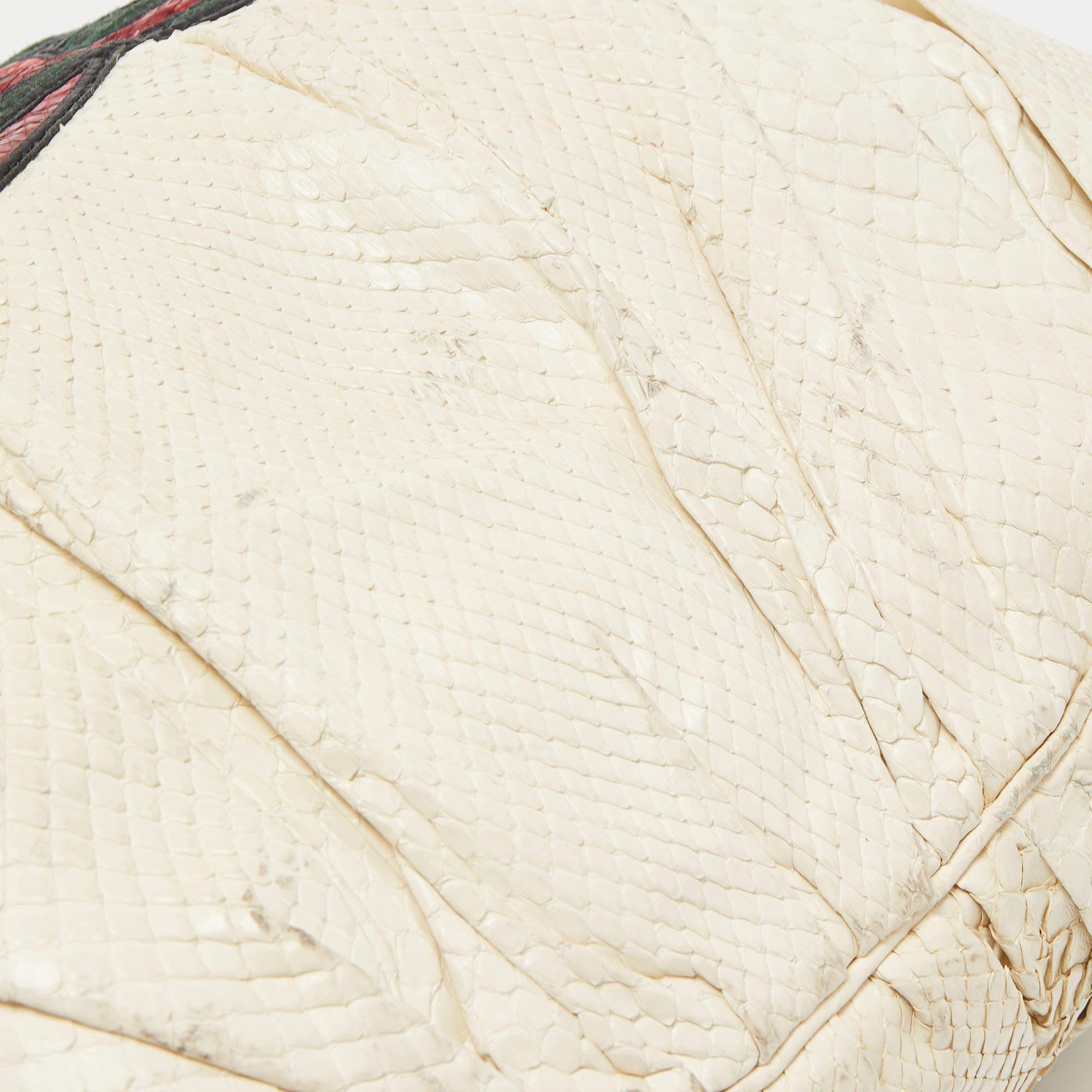 Gucci Cream Python Large Tattoo Edition Hysteria Hobo For Sale 9