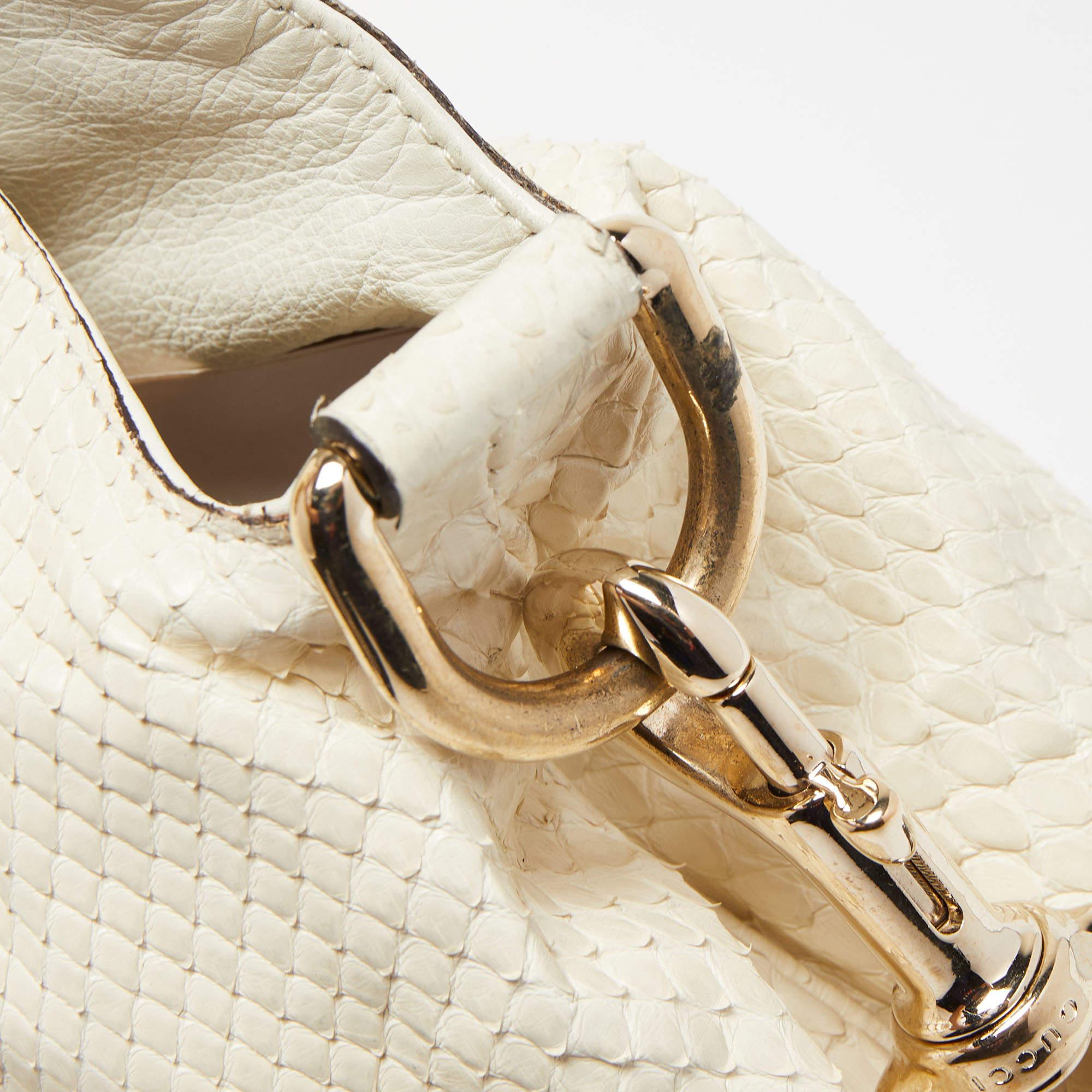Women's Gucci Cream Python Large Tattoo Edition Hysteria Hobo For Sale