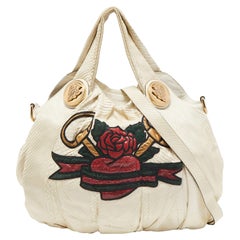 Gucci Cremefarbene Python Große Tattoo Edition Hysteria Hobo, Große Tattoo