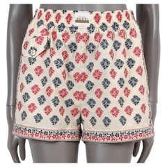 GUCCI cream red blue cotton 2020 FLORAL JACQUARD Shorts Pants 42 M