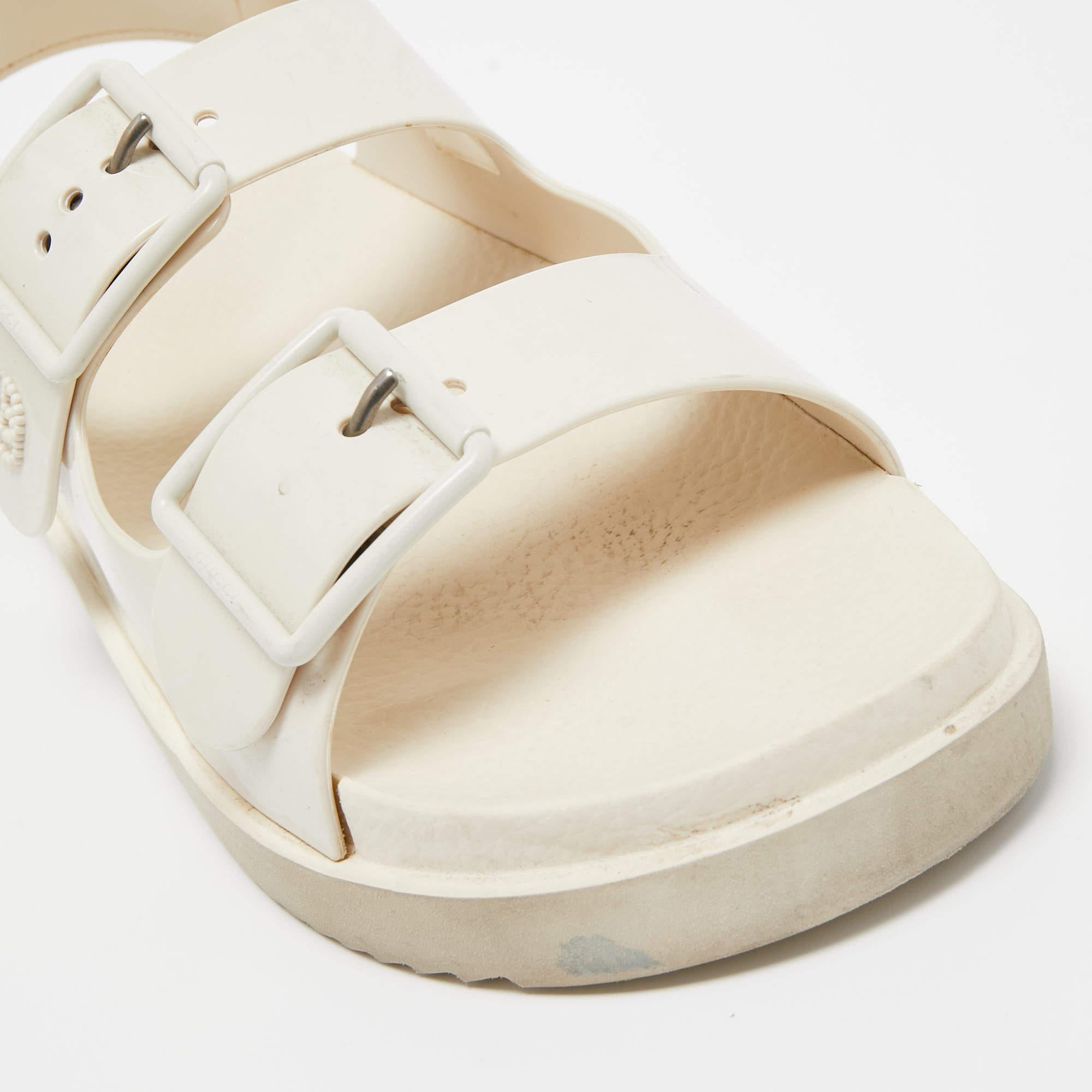 Gucci Cream Rubber Mini Double G Dad Sandals Size 39 1