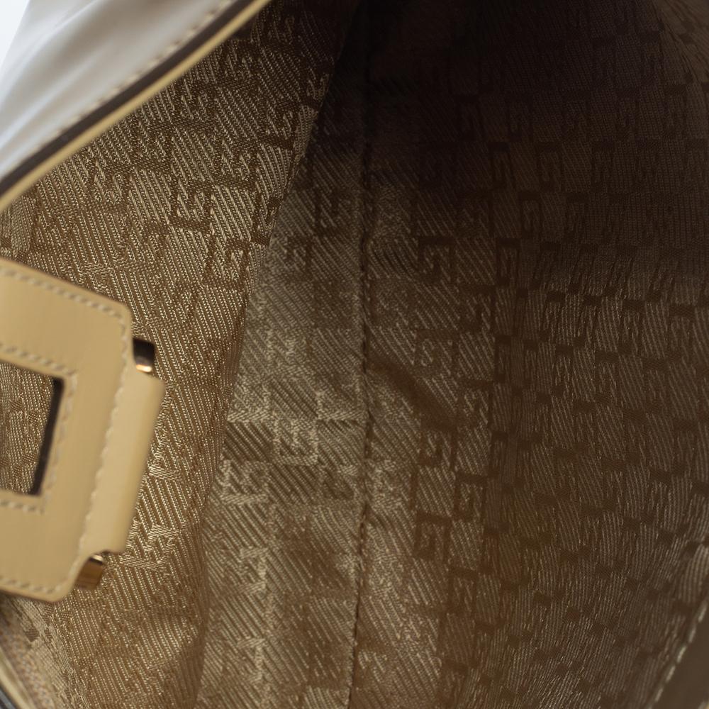 Gucci Cream Shine Leather Vintage Lock Shoulder Bag 3