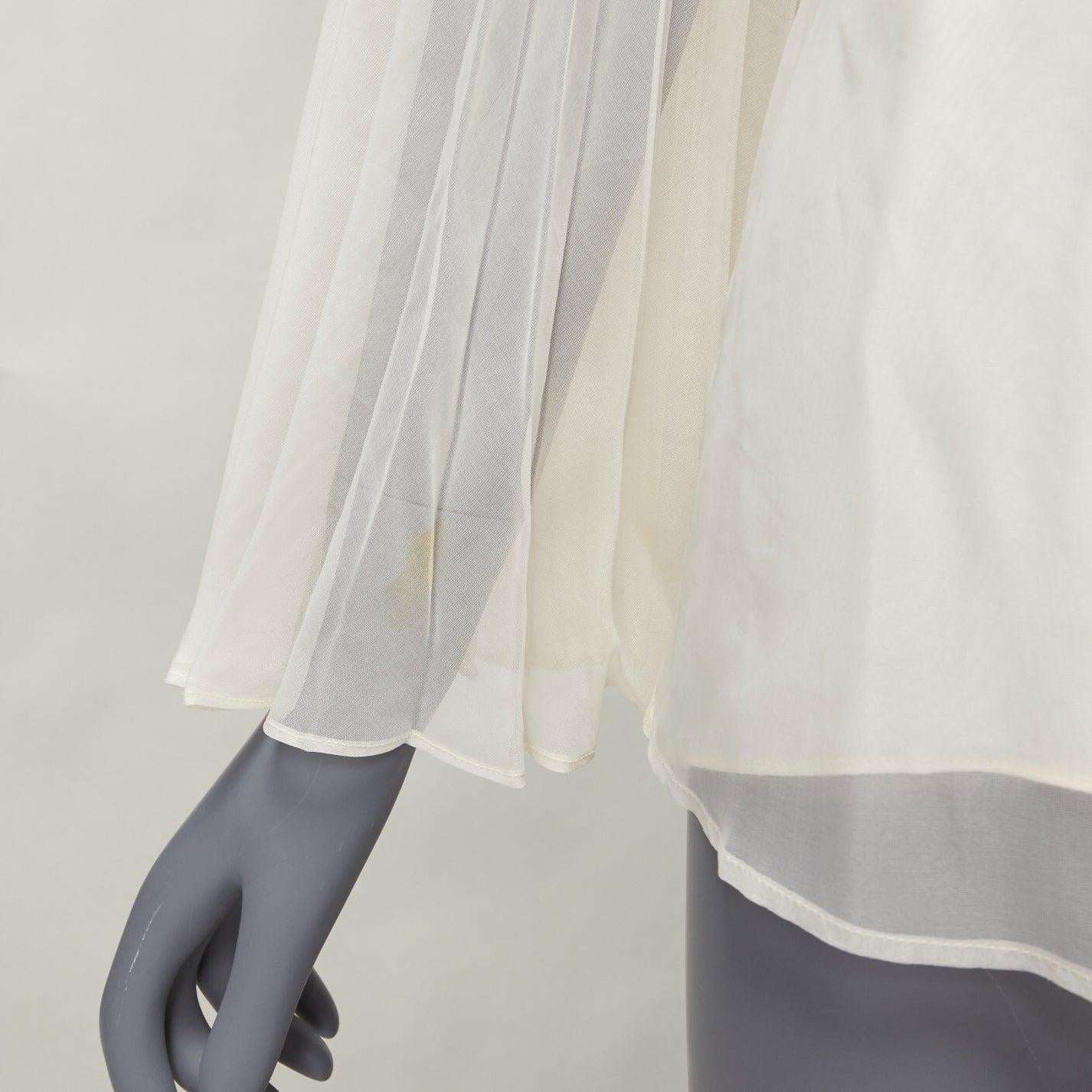 GUCCI cream silk blend puff sleeve Peter Pan collar cami lined blouse  IT38 XS For Sale 3