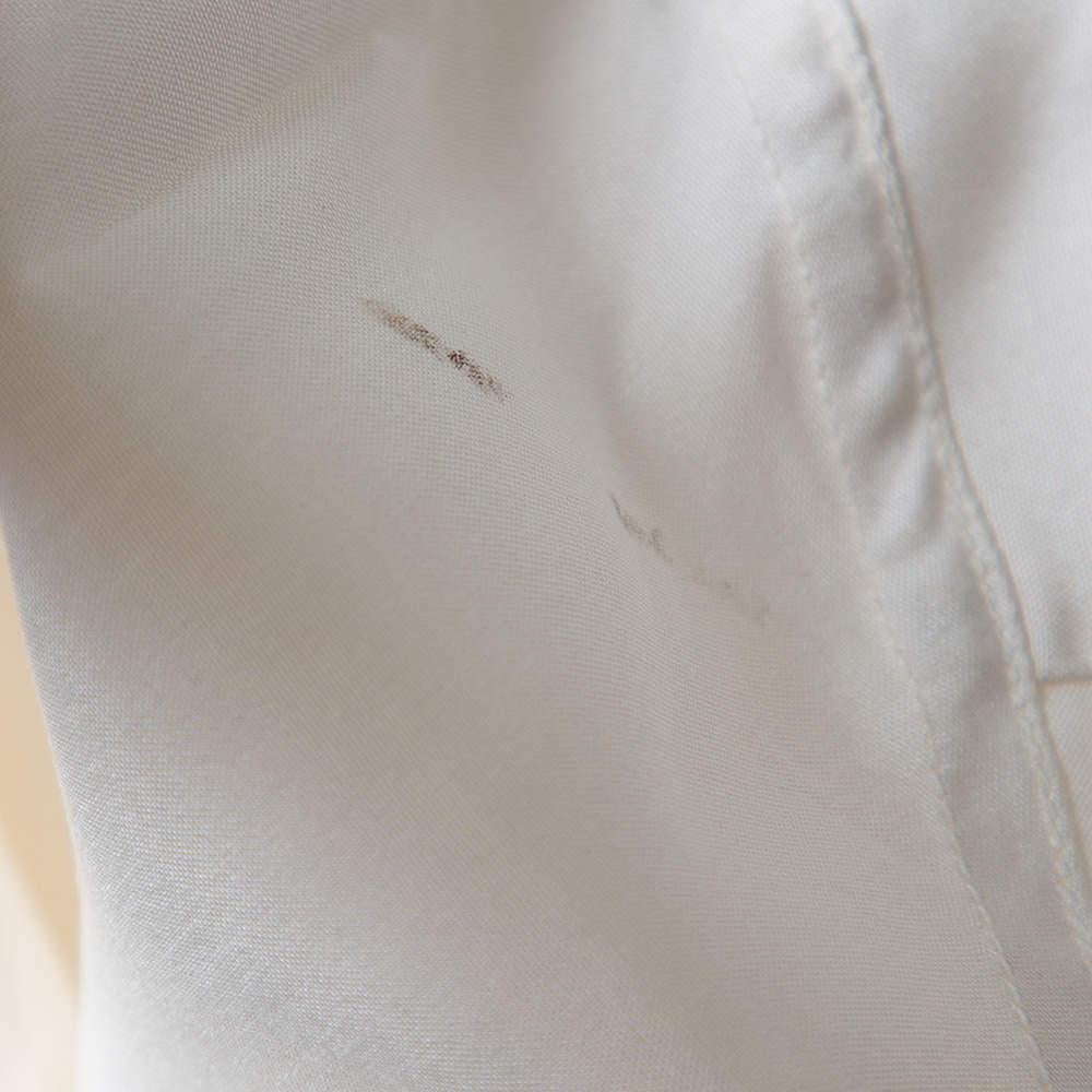Gucci Cream Silk Pintuck Detail Button Front Skinny Shirt M In Fair Condition For Sale In Dubai, Al Qouz 2
