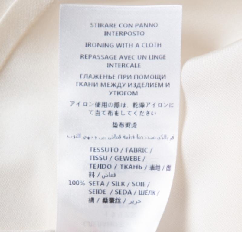 Gucci Cream Silk Pintuck Detail Button Front Skinny Shirt M For Sale 2