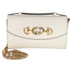 Gucci Cream Smooth Calfskin Mini Zumi Chain Shoulder Bag