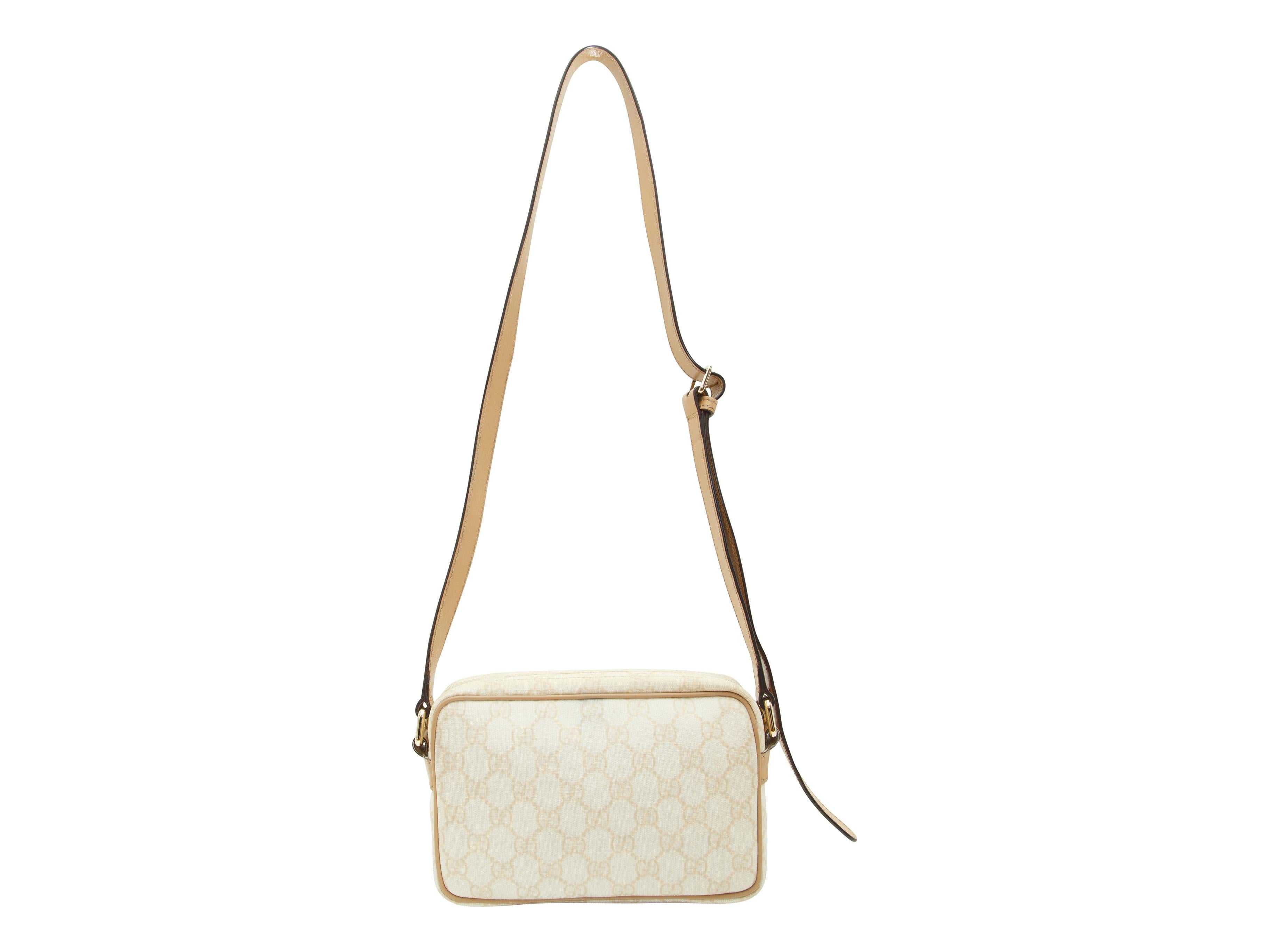 Beige Gucci Cream & Tan Monogram Crossbody Bag