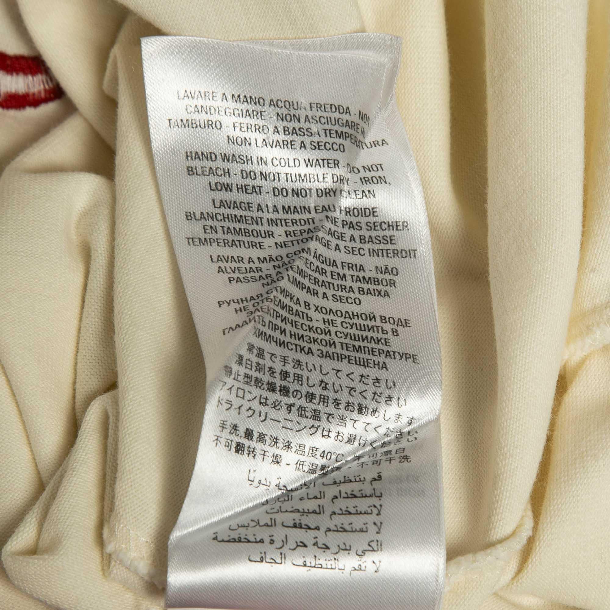 Gucci Cream Tennis Embroidered Jersey T-Shirts S 1