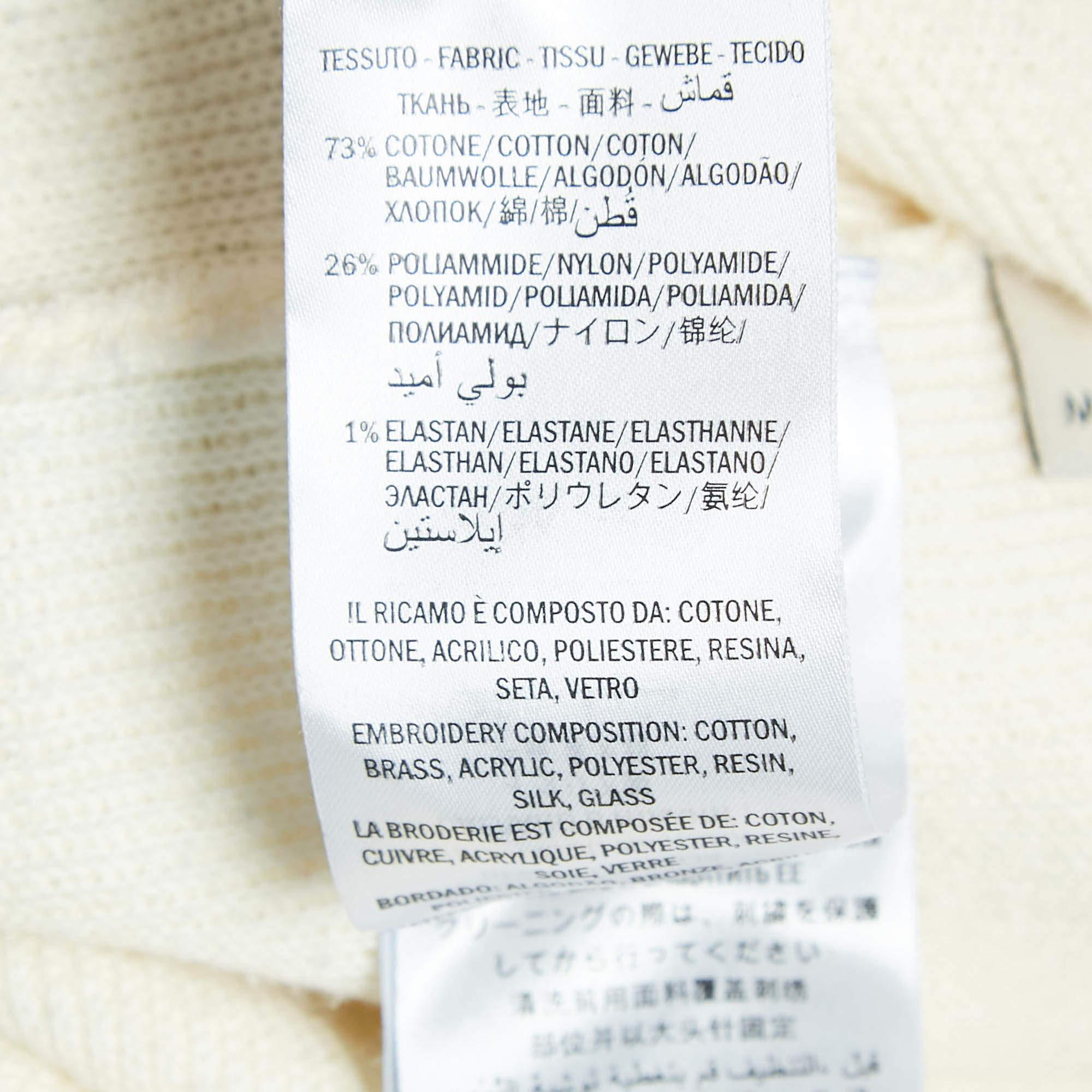 Gucci Cream Web Blind For Love Cardigan in cotone e spugna con tigre impreziosita M. I. in vendita 2