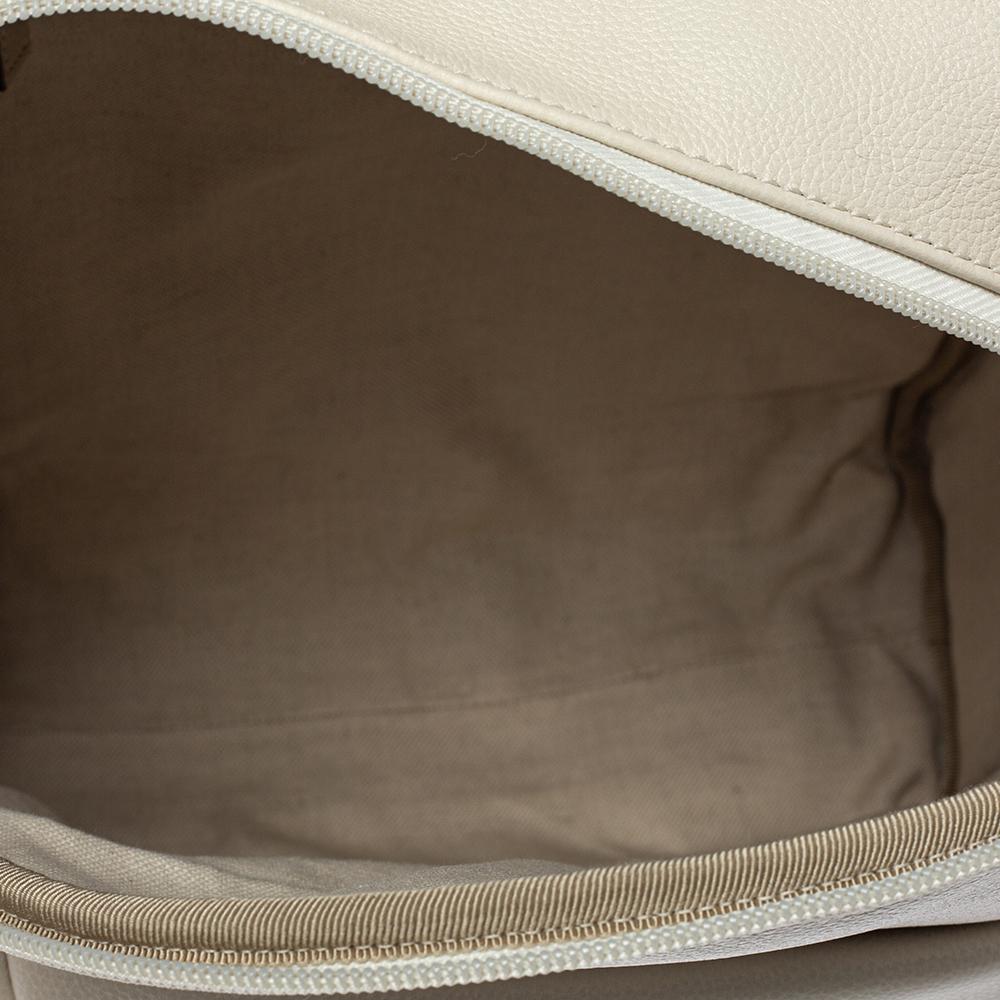 Gucci Cream White Leather Gucci Print Backpack 4