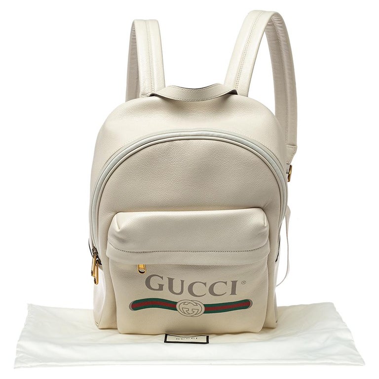 Gucci Ophidia GG Supreme White Floral Canvas Leather Small Ladies Backpack  For Sale at 1stDibs