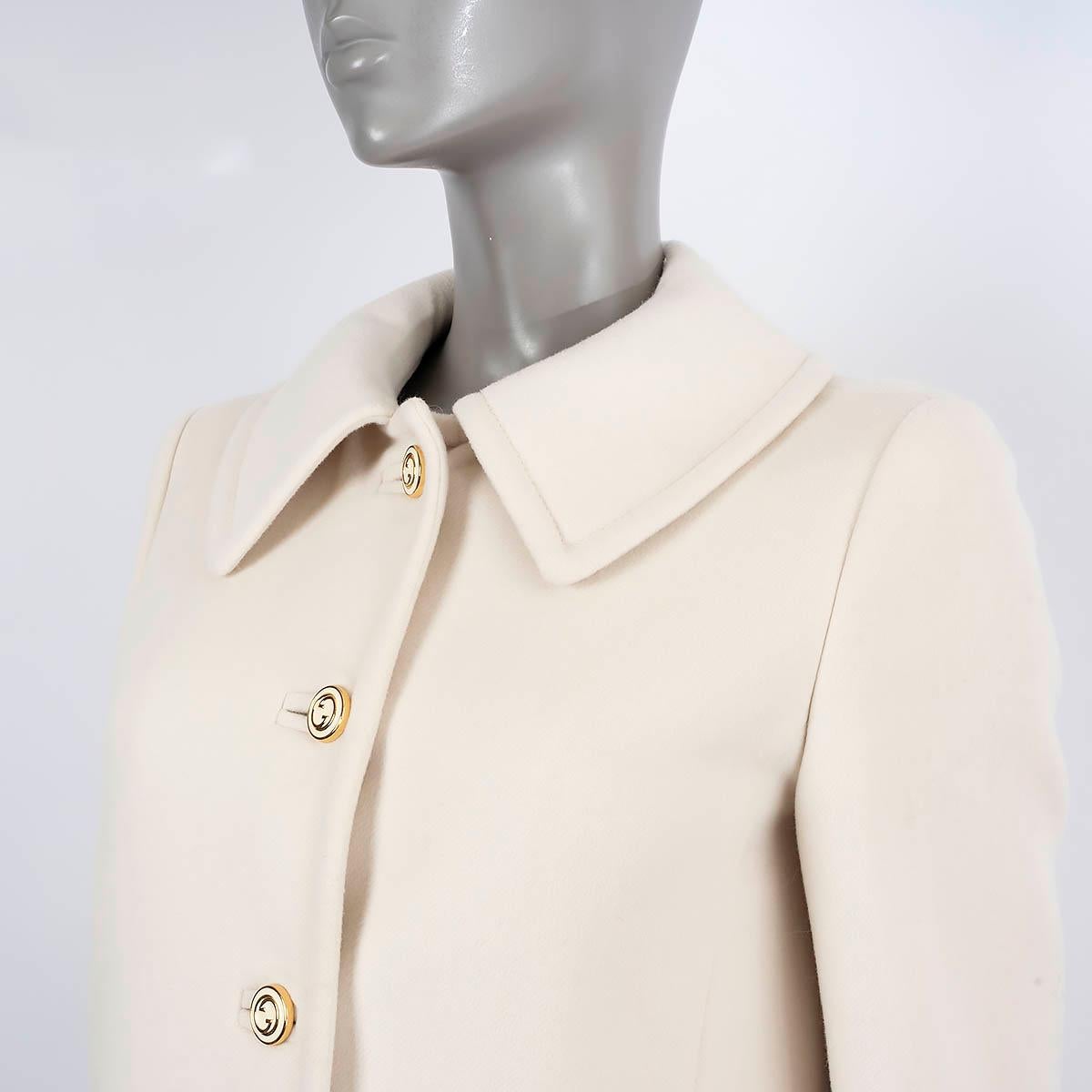 GUCCI cream wool 2020 CLASSIC Coat Jacket 40 S For Sale 1