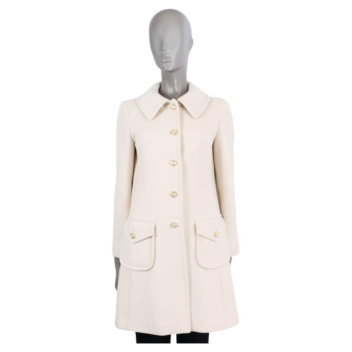 GUCCI cream wool 2020 CLASSIC Coat Jacket 40 S For Sale
