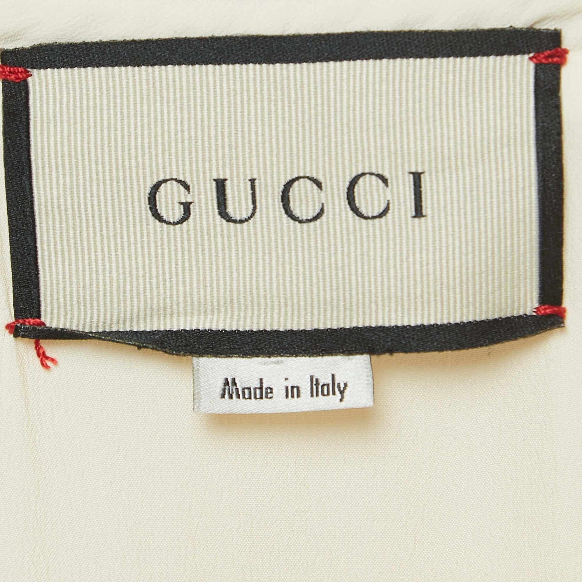 Gucci Cream Wool Blend Buttoned Sleeveless Mini Dress M In Excellent Condition In Dubai, Al Qouz 2