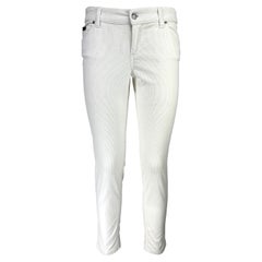 GUCCI - Pantalon en velours de coton blanc crème, taille basse  Taille 6US 38EU