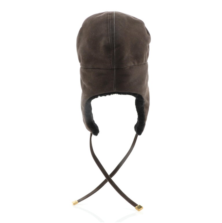 Gucci Crest Trapper Hat Suede and Shearling Brown at 1stDibs