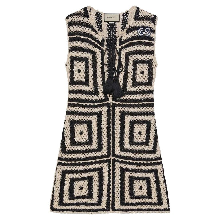 Gucci Crochet-knit Cotton Dress XS Sale at 1stDibs | crochet dress, gucci crochet pattern
