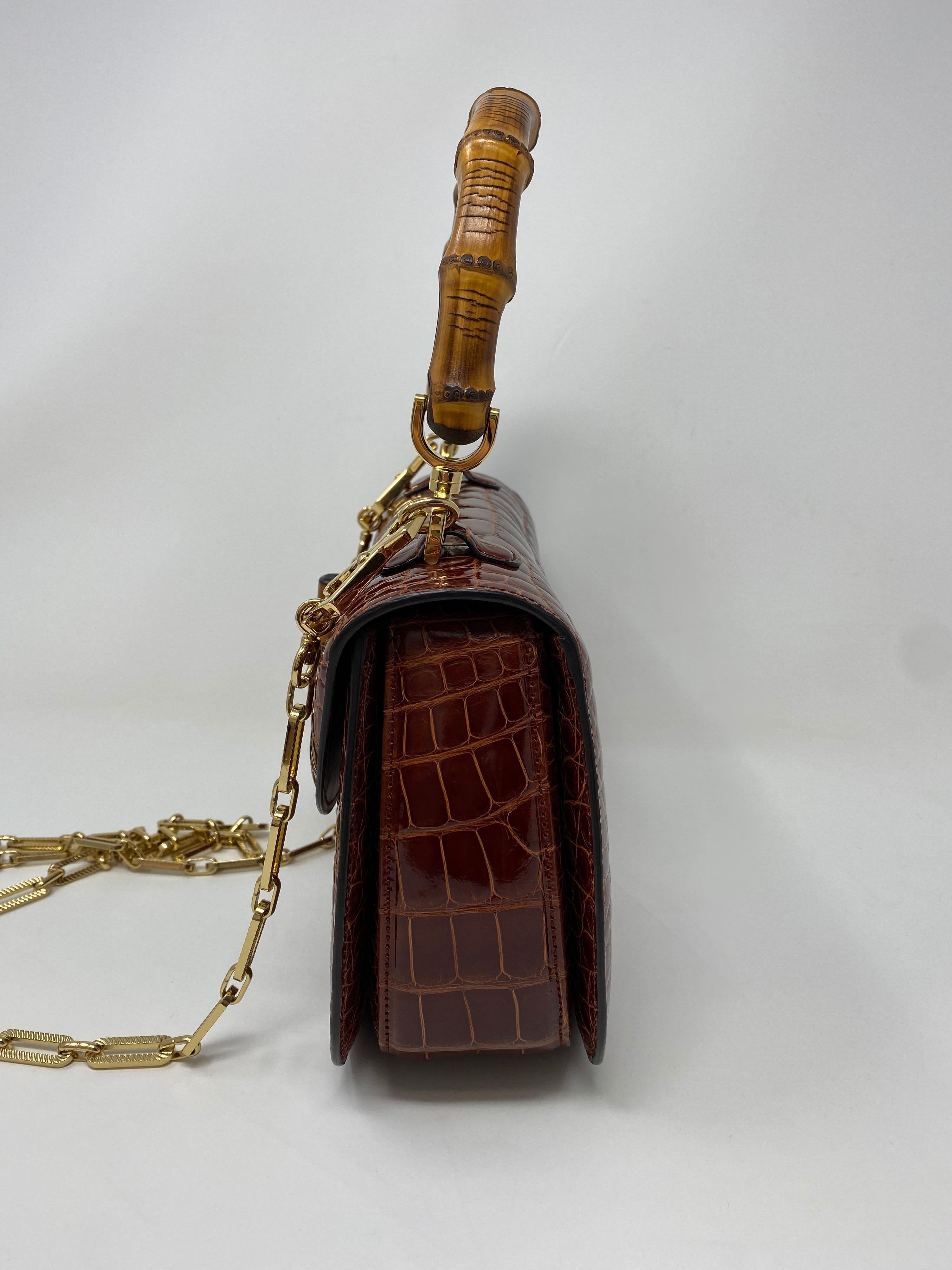 Gucci Crocodile Bamboo Bag 2