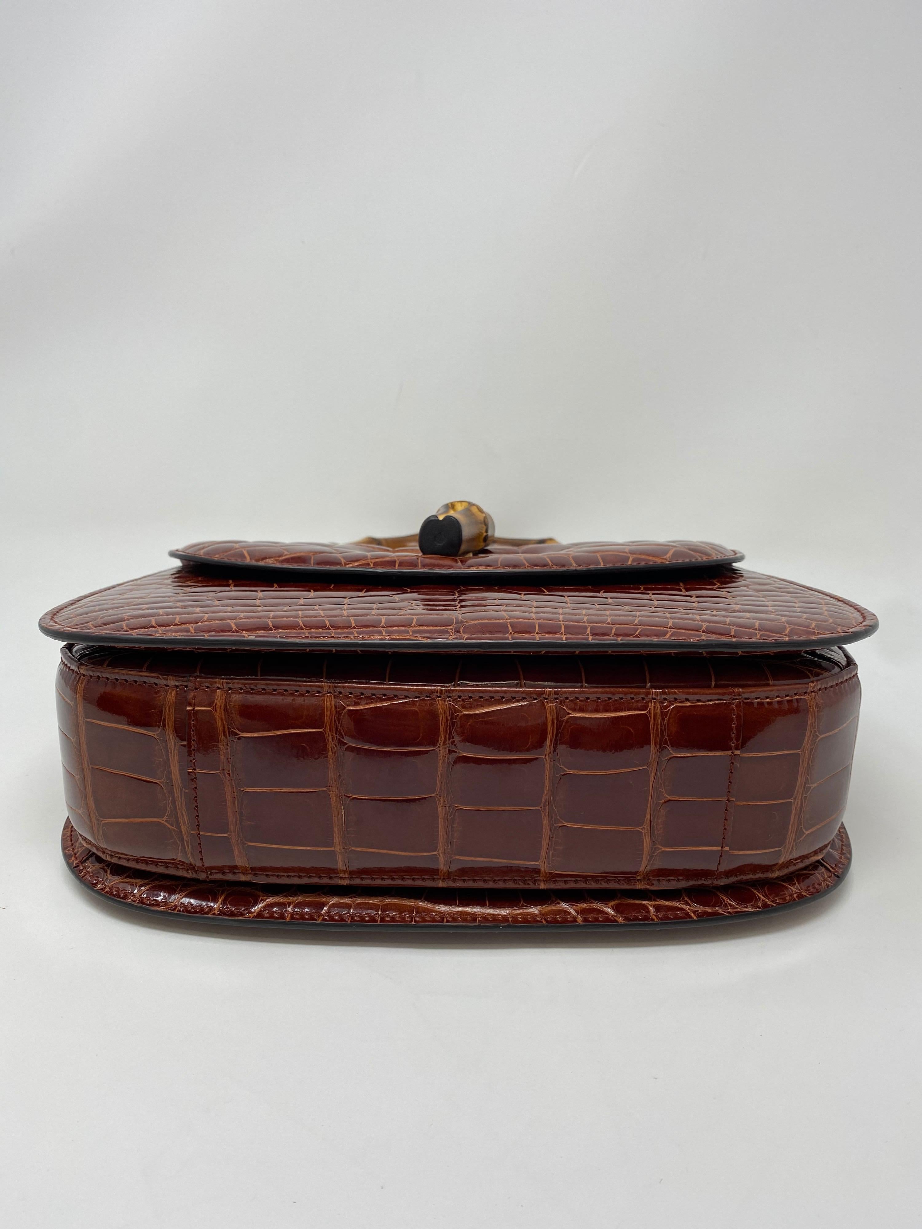 Gucci Crocodile Bamboo Bag 4