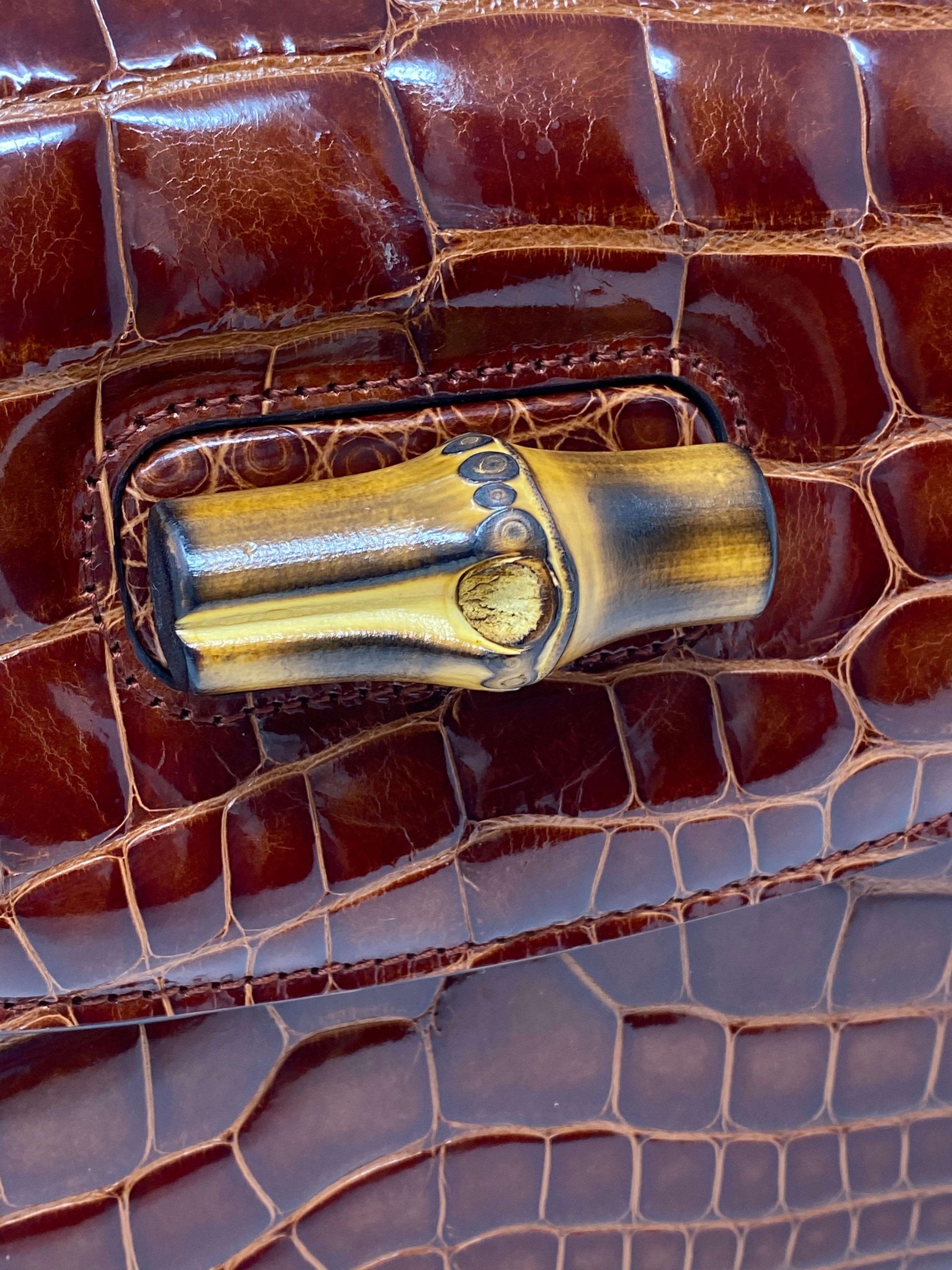 Gucci Crocodile Bamboo Bag 5