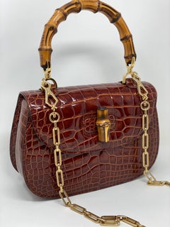 Gucci Crocodile Bamboo Bag