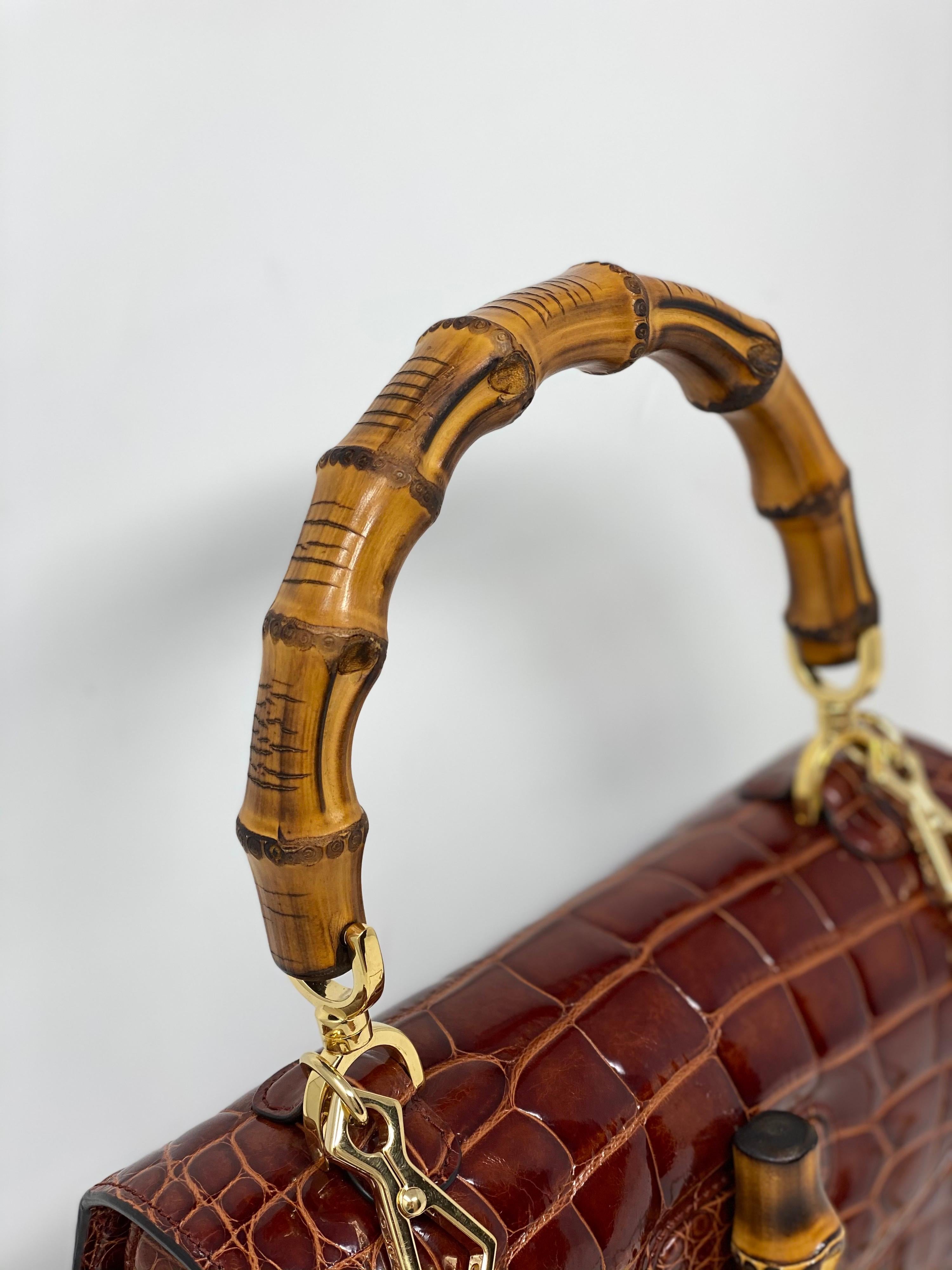 gucci bamboo crocodile bag