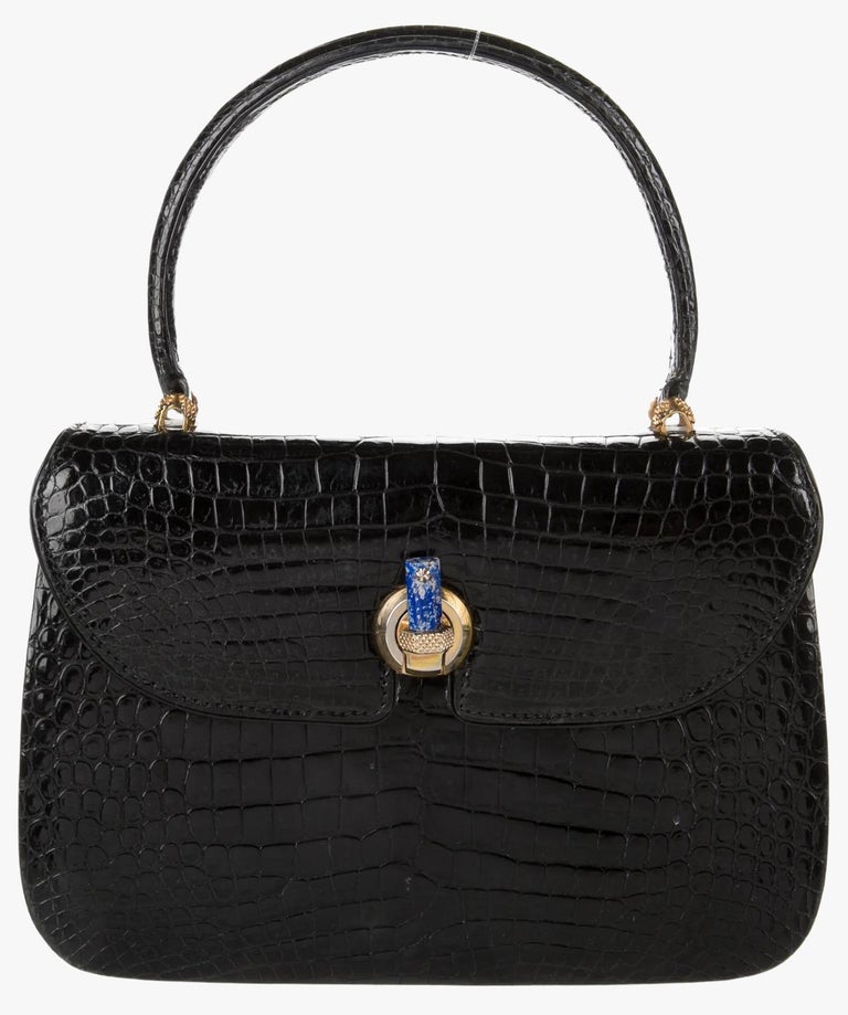 Gucci Crocodile Leather Vintage Top-Handle Bag, 1970s For Sale at 1stDibs