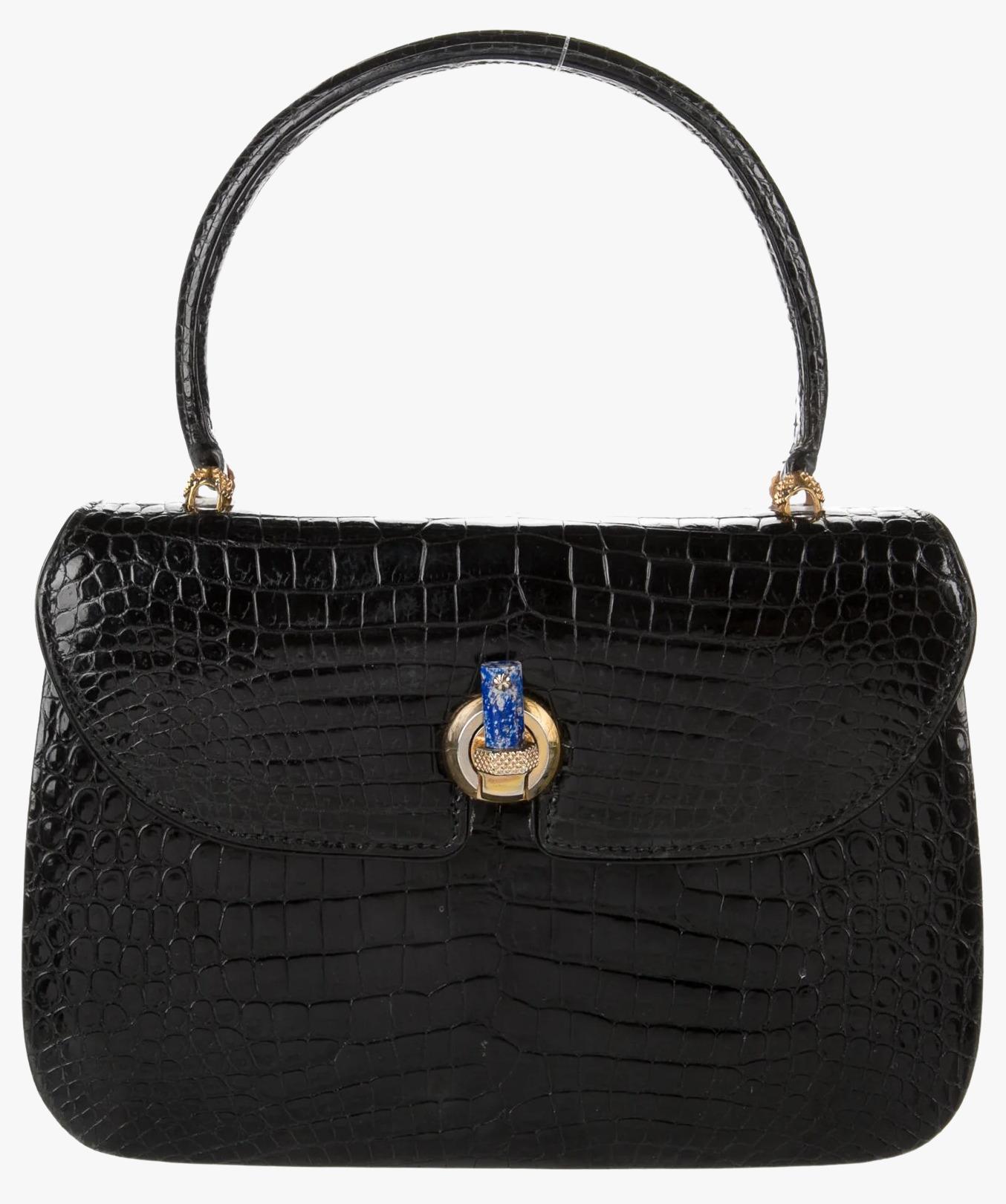 Women's or Men's Gucci Crocodile Leather Vintage Top-Handle Bag, 1970s