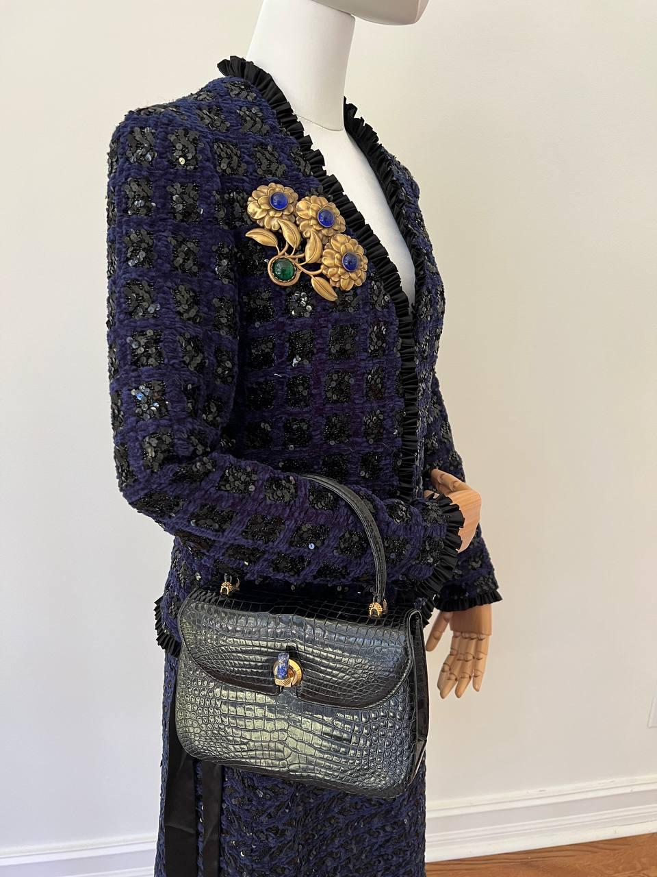 Gucci Crocodile Leather Vintage Top-Handle Bag, 1970s 1