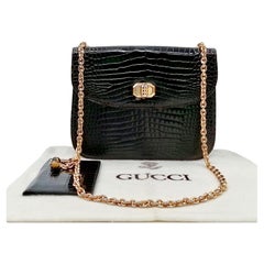 GUCCI chocolate leather shoulder bag