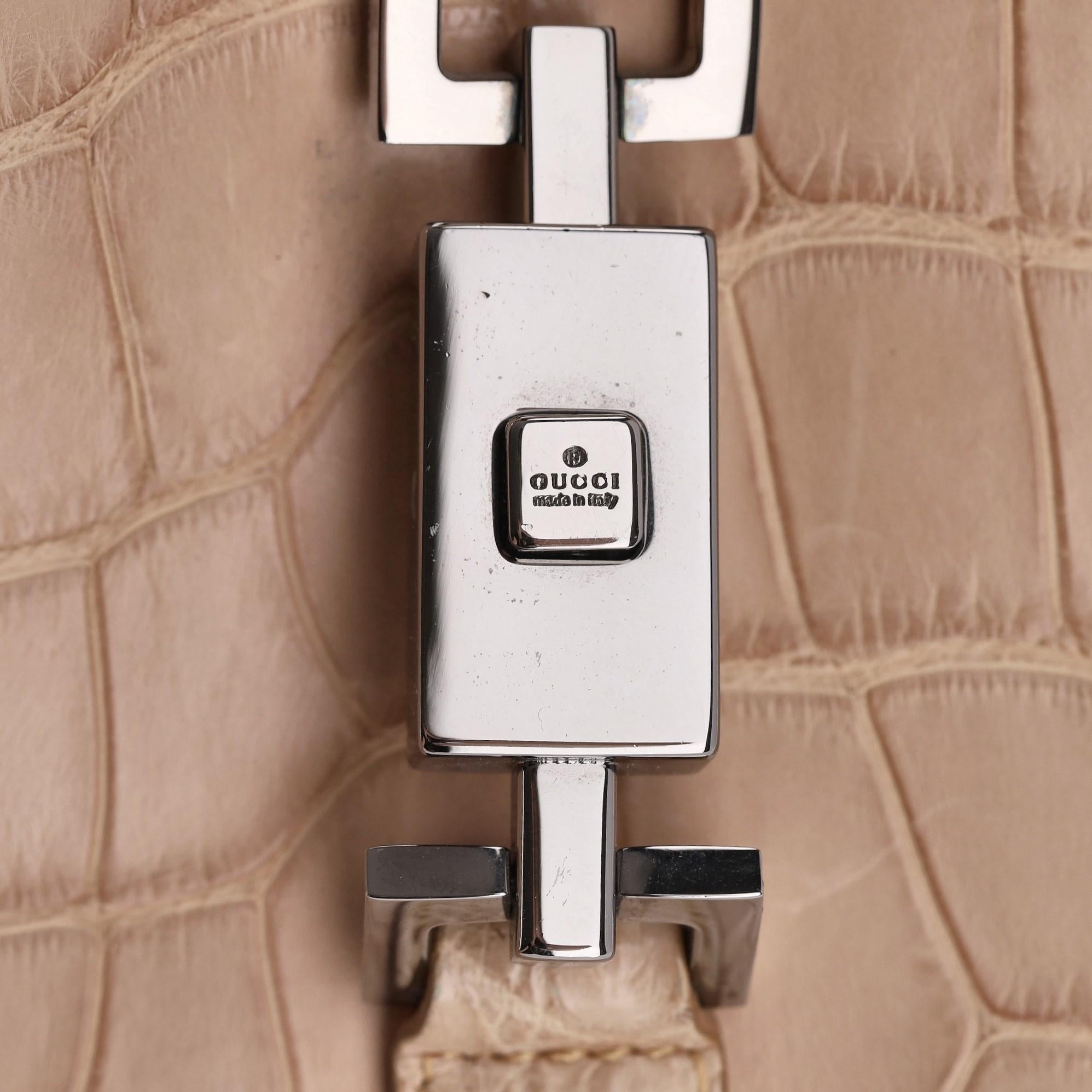 Gucci Crocodile Skin Jackie Shoulder Bag For Sale 2