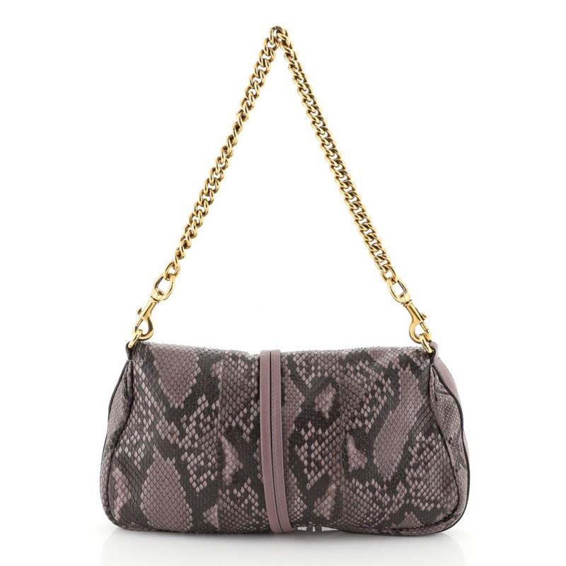 Gray Gucci Croisette Evening Bag Python