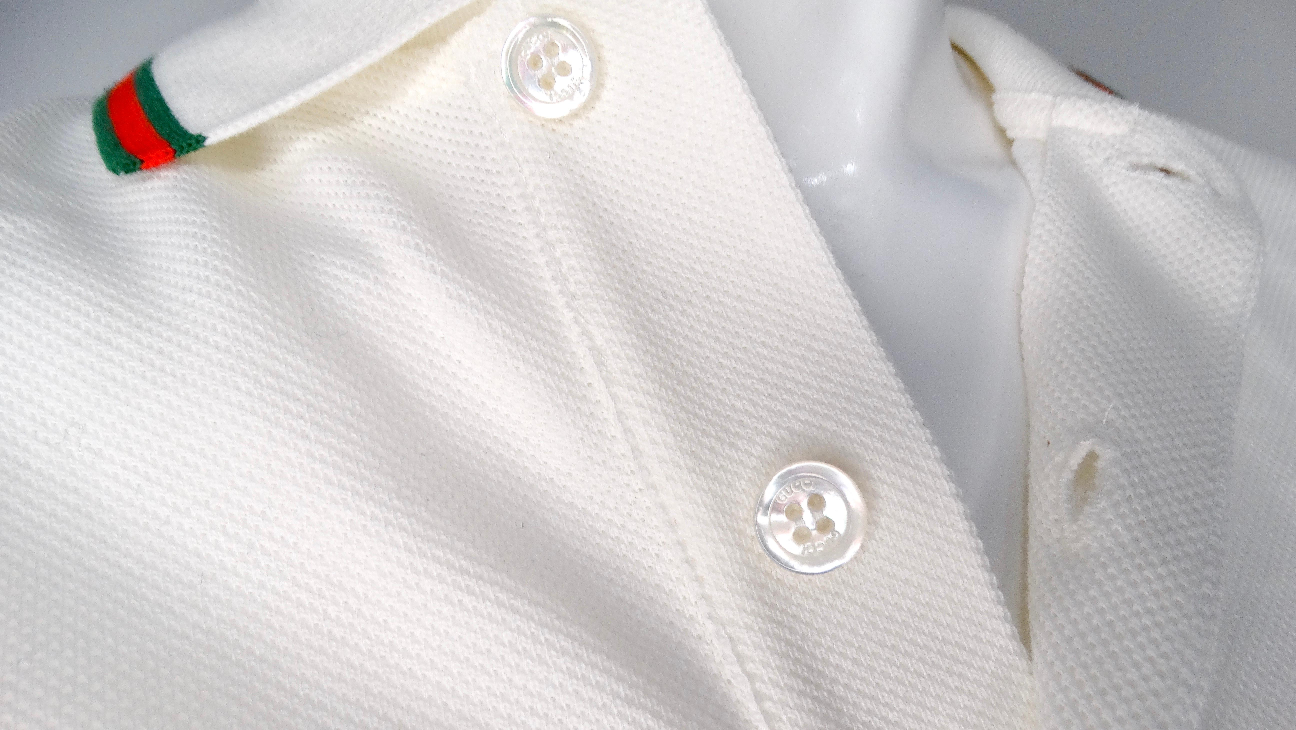 Gucci Cropped Polo Cotton Top In Good Condition In Scottsdale, AZ
