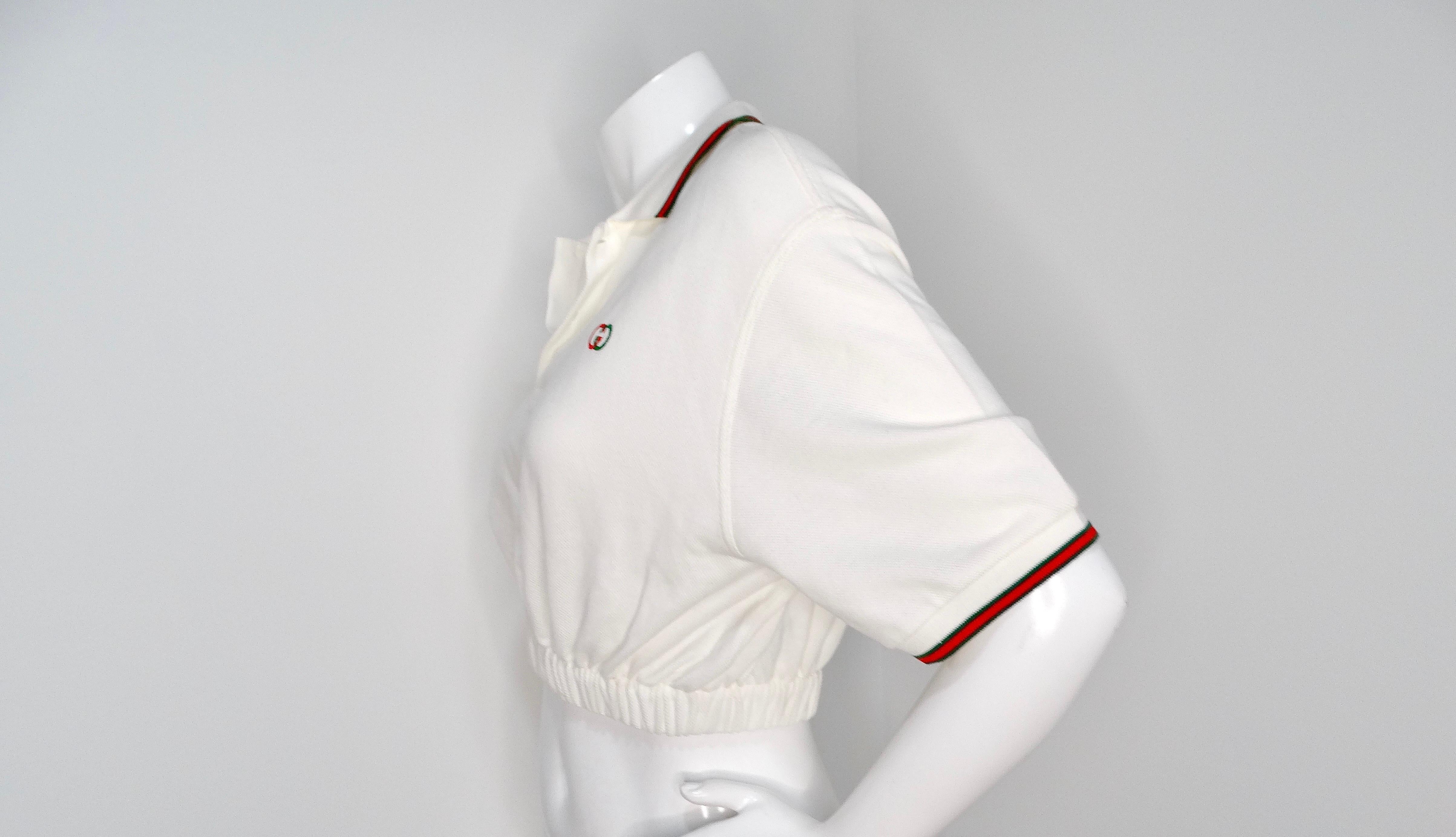 Gucci Cropped Polo Cotton Top 1