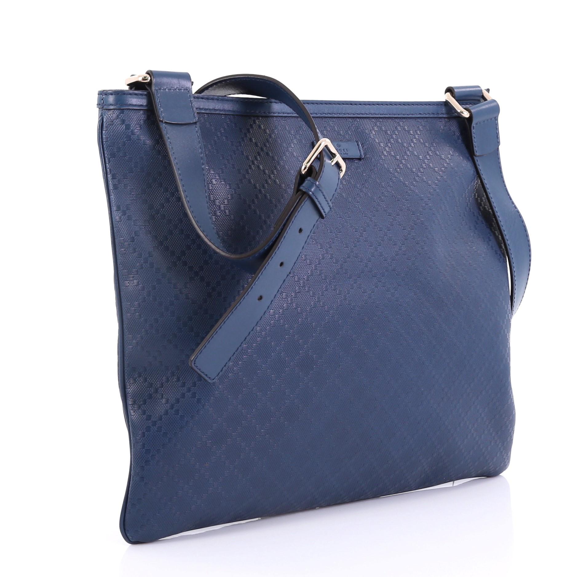 Purple Gucci Crossbody Bag Diamante Leather Large