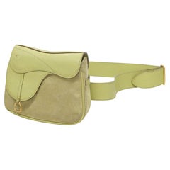 Gucci Crossbody Horsebit Belt Saddle Fanny Pack Waist Pouch 239397 Green Leather