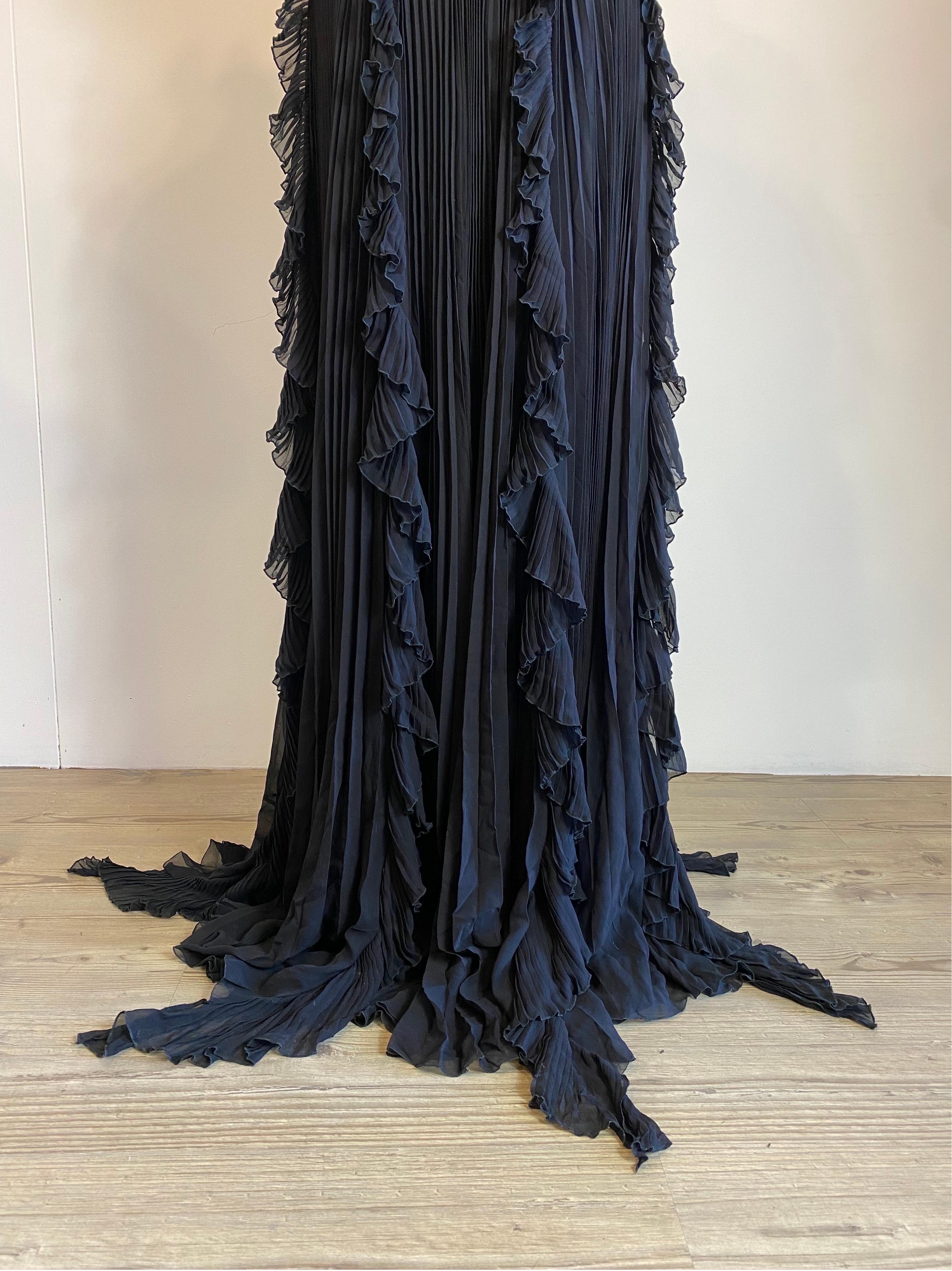 Robe de nuit longue noire Gucci Cruise 2013 Unisexe en vente