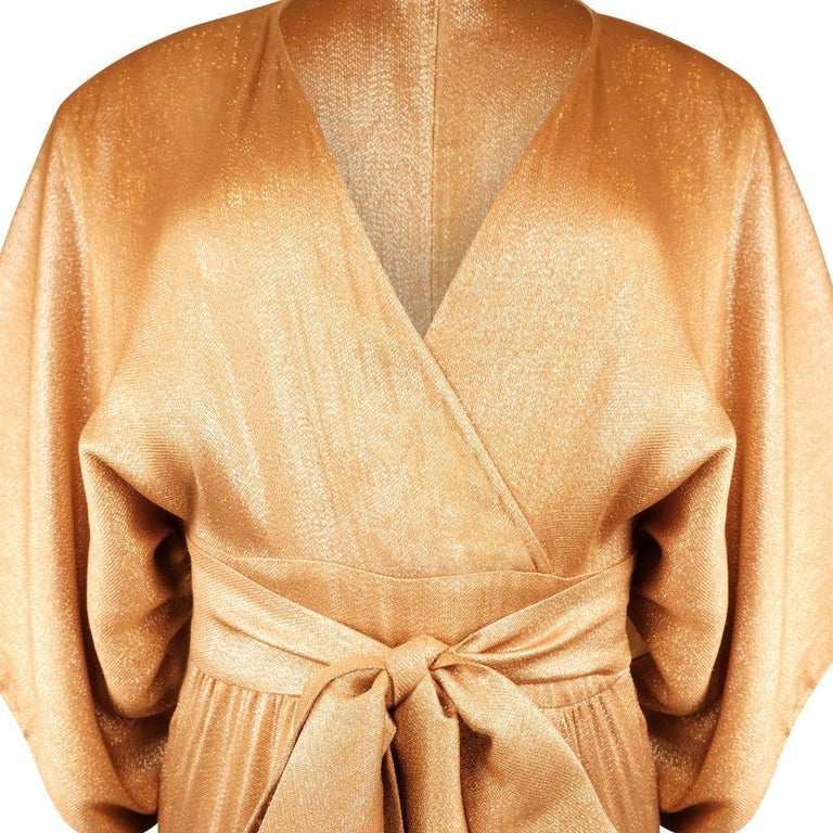 GUCCI Cruise 2014 Campaign Gold Lam Kimono Gown at 1stDibs