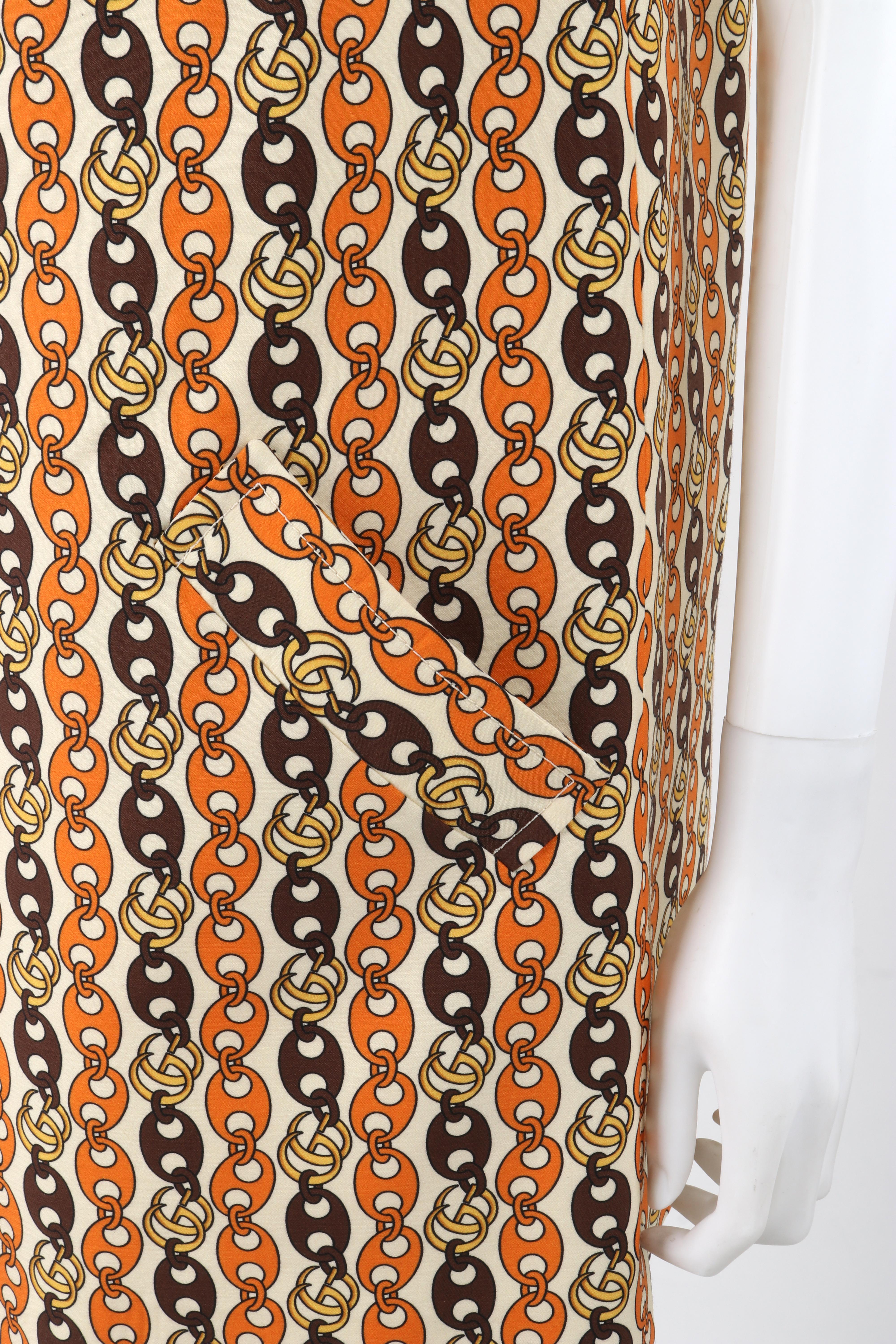 Gucci Cruise 2020 - Vestito mini shift con stampa a catena intrecciata GG multicolore in vendita 5