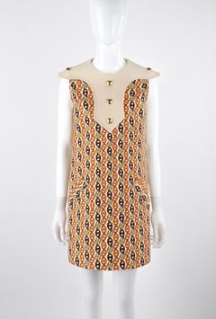 GUCCI Cruise 2020 Multicolor GG Interlocking Chain Print Mini Shift Dress