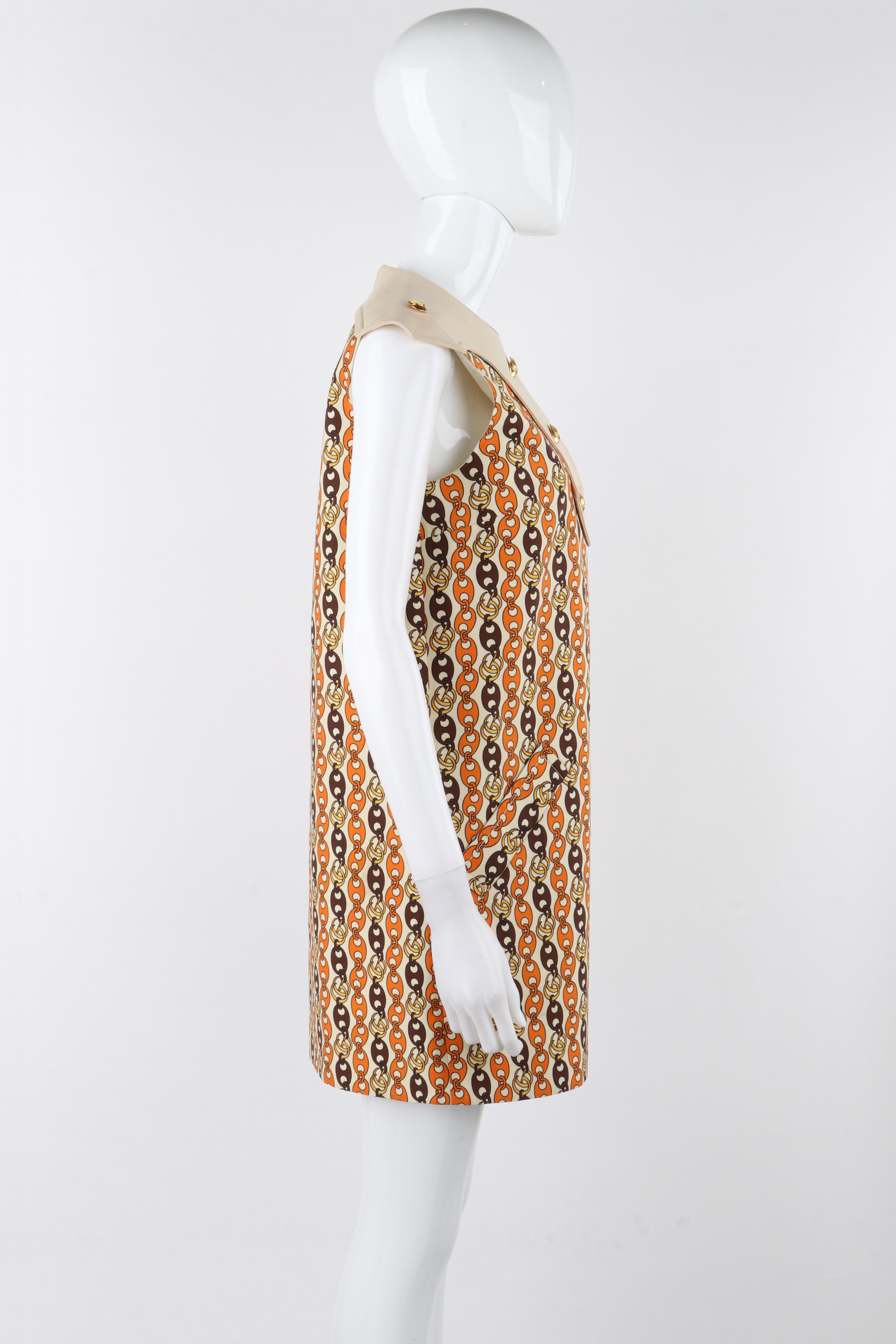Gucci Cruise 2020 - Vestito mini shift con stampa a catena intrecciata GG multicolore in vendita 1