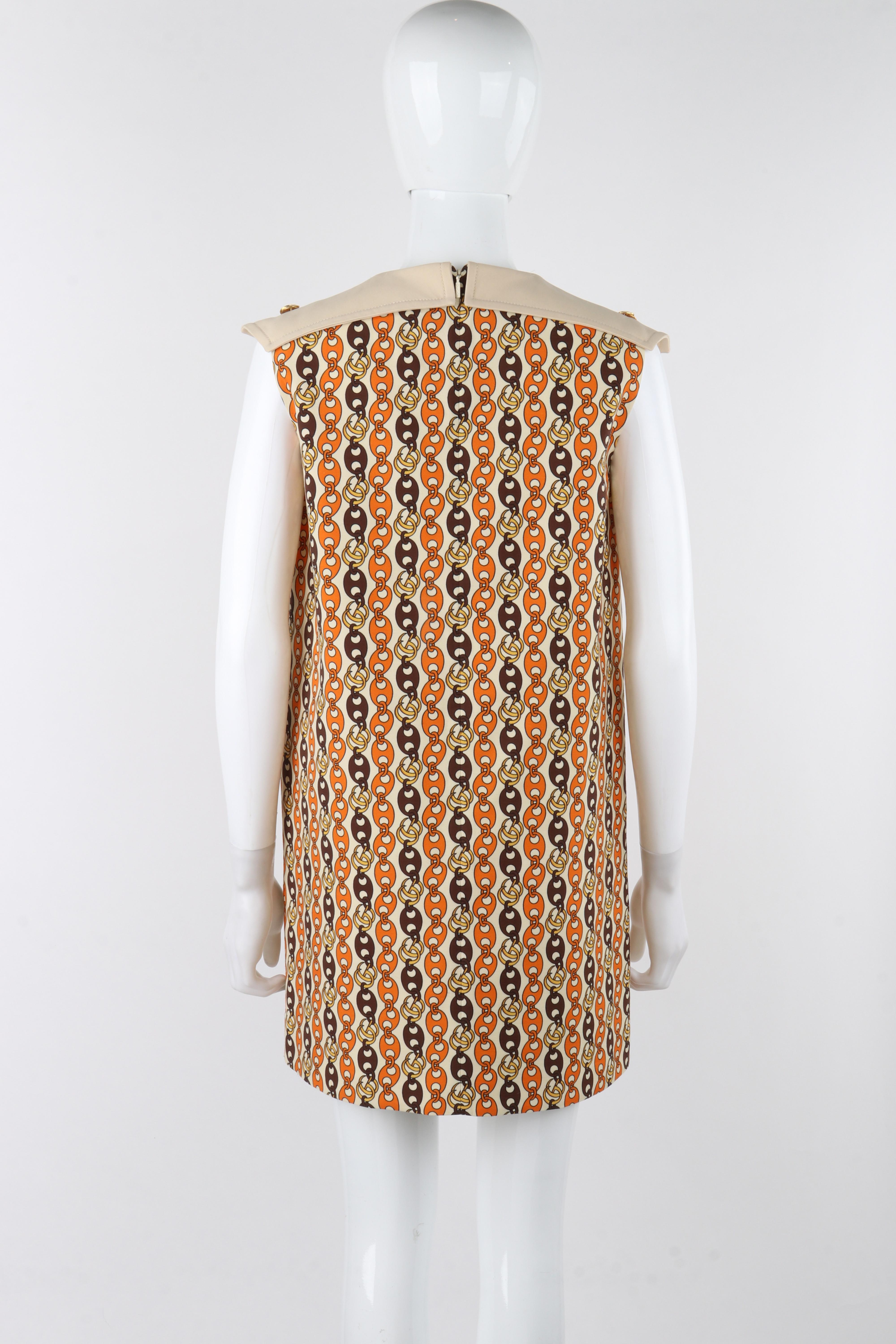 Gucci Cruise 2020 - Vestito mini shift con stampa a catena intrecciata GG multicolore in vendita 2